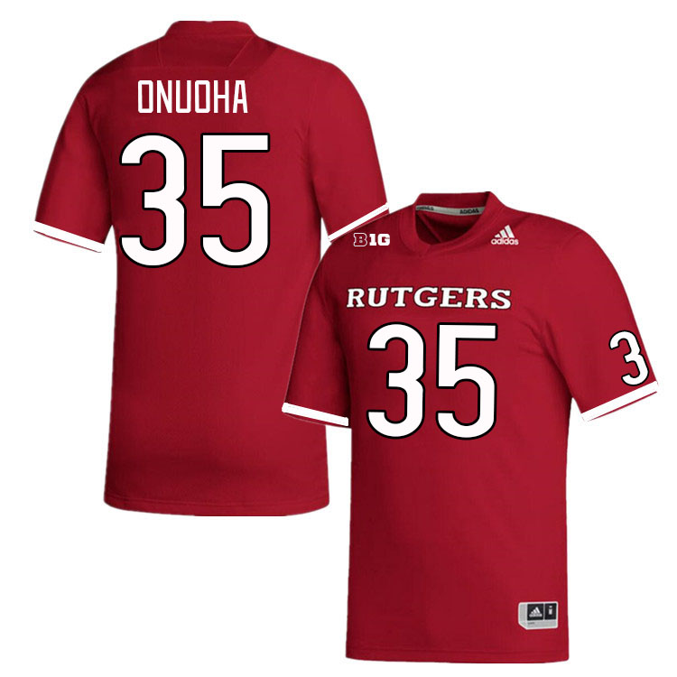 Men #35 David Onuoha Rutgers Scarlet Knights College Football Jerseys Stitched Sale-Scarlet